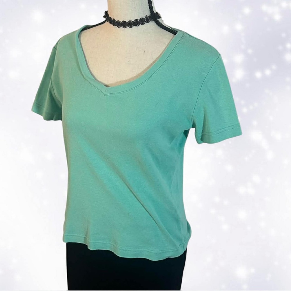 Splendor Women's Blue/Green Basic Top - Picture 2 of 6
